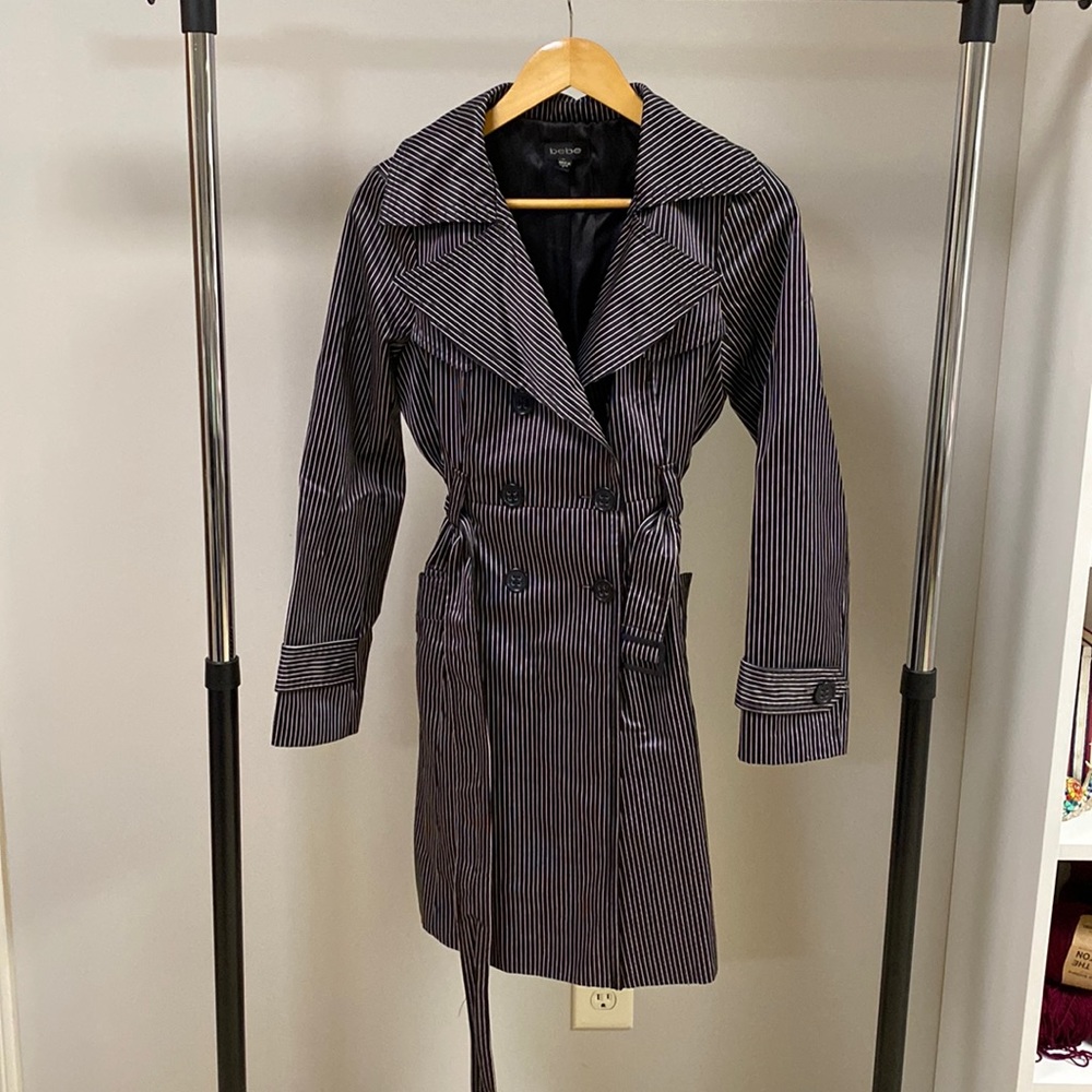 Bebe striped Satin Coat